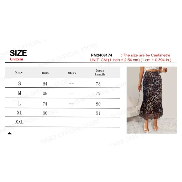 Women's Half Skirt Classic High Waisted Office Female Loose A-line Skirt Fashionable and Elegant Leopard Print Ladies Long Skirt - Image 6
