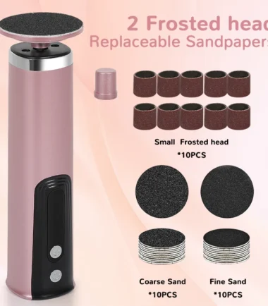 2025 New2 In1 Electric File For Feet Pedicure Machine Dead Skin Remover Callus Foot Grinding Trimmer Rechargeable Foot Care Tool